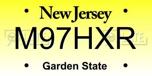 M97HXR New Jersey License Plate