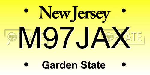 M97JAX New Jersey License Plate