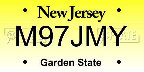 M97JMY New Jersey License Plate