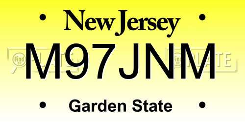 M97JNM New Jersey License Plate