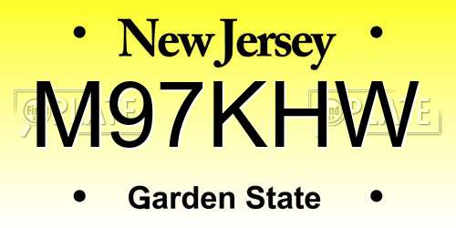 M97KHW New Jersey License Plate