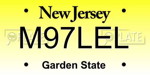 M97LEL New Jersey License Plate