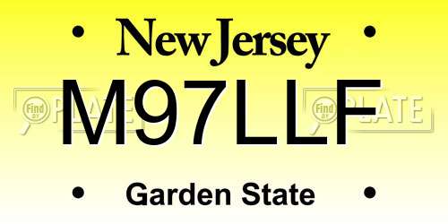 M97LLF New Jersey License Plate