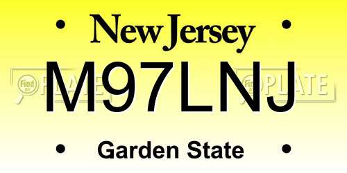 M97LNJ New Jersey License Plate