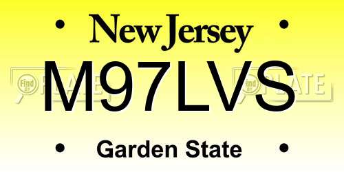 M97LVS New Jersey License Plate