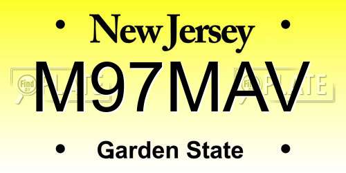 M97MAV New Jersey License Plate