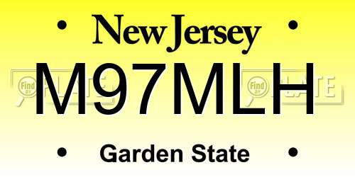 M97MLH New Jersey License Plate
