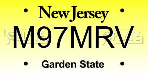 M97MRV New Jersey License Plate