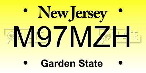 M97MZH New Jersey License Plate
