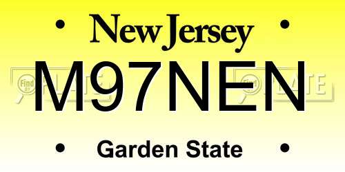 M97NEN New Jersey License Plate