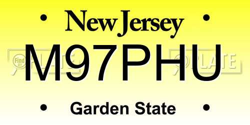 M97PHU New Jersey License Plate