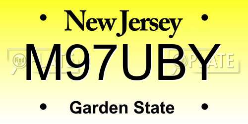 M97UBY New Jersey License Plate