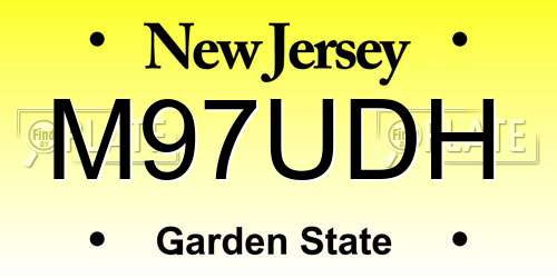M97UDH New Jersey License Plate