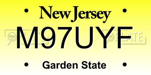 M97UYF New Jersey License Plate