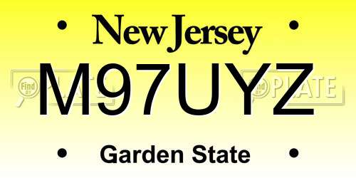 M97UYZ New Jersey License Plate