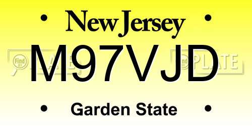 M97VJD New Jersey License Plate