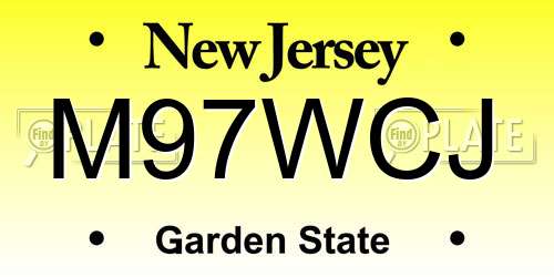 M97WCJ New Jersey License Plate