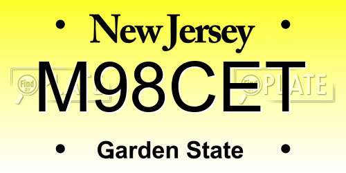 M98CET New Jersey License Plate
