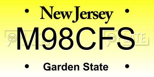 M98CFS New Jersey License Plate