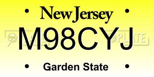M98CYJ New Jersey License Plate