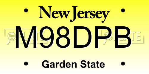 M98DPB New Jersey License Plate