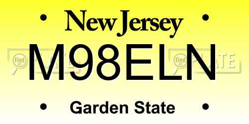 M98ELN New Jersey License Plate