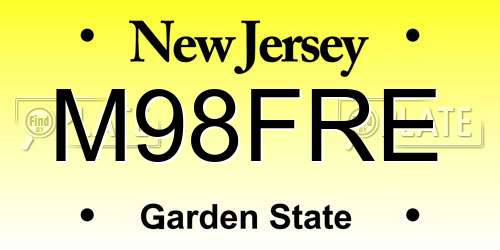 M98FRE New Jersey License Plate