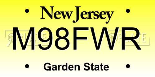 M98FWR New Jersey License Plate