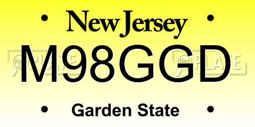 M98GGD New Jersey License Plate