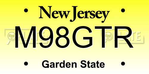 M98GTR New Jersey License Plate