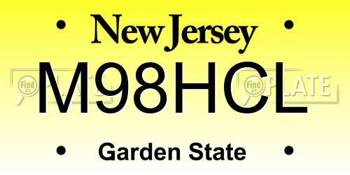 M98HCL New Jersey License Plate
