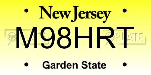 M98HRT New Jersey License Plate