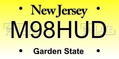 M98HUD New Jersey License Plate