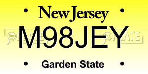 M98JEY New Jersey License Plate