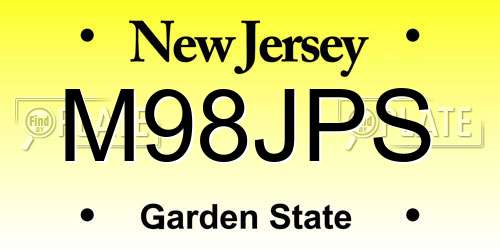 M98JPS New Jersey License Plate