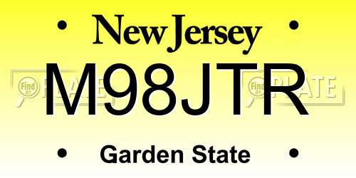M98JTR New Jersey License Plate