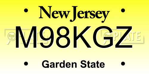 M98KGZ New Jersey License Plate