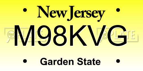 M98KVG New Jersey License Plate