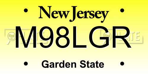 M98LGR New Jersey License Plate