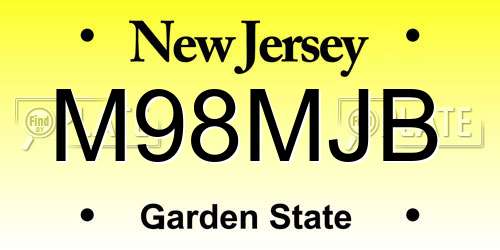 M98MJB New Jersey License Plate