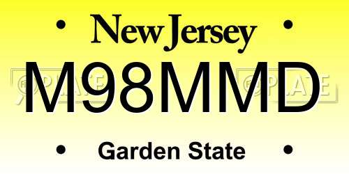 M98MMD New Jersey License Plate