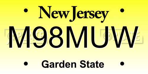 M98MUW New Jersey License Plate