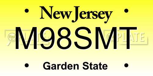 M98SMT New Jersey License Plate