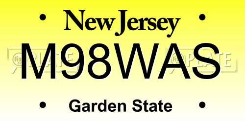 M98WAS New Jersey License Plate