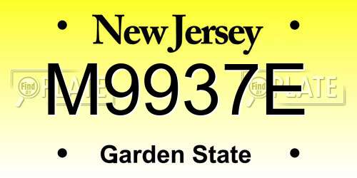 M9937E New Jersey License Plate