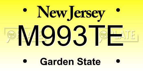 M993TE New Jersey License Plate