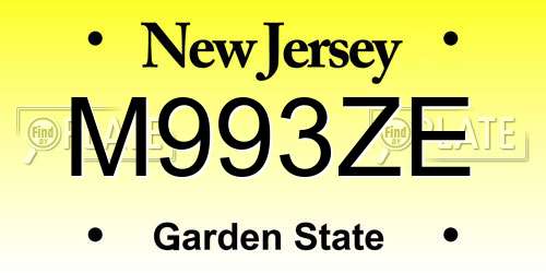 M993ZE New Jersey License Plate