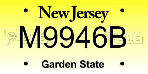 M9946B New Jersey License Plate
