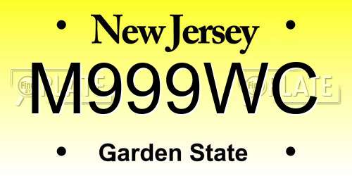 M999WC New Jersey License Plate