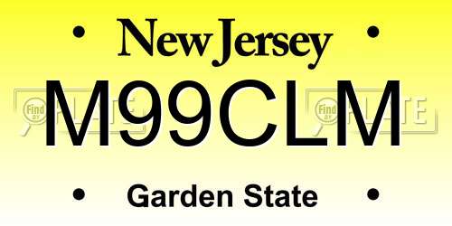 M99CLM New Jersey License Plate